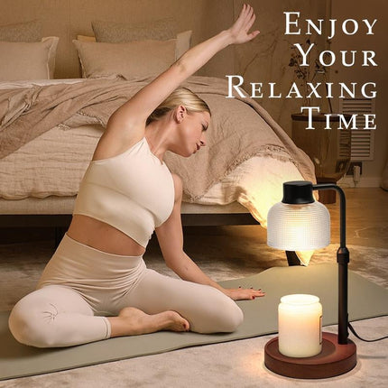 KLL Glass Candle Warmer Lamp with Timer - Table Lamp, Unique Glass Design, Height Adjustable, Home Decor, Cozy Ambiance, Gift for Her, Mom, Dad, Birthday, Father'S Day, Mother'S Day, Christmas, Tiktokshop Summer Collection - Deribla Store