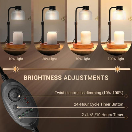 KLL Glass Candle Warmer Lamp with Timer - Table Lamp, Unique Glass Design, Height Adjustable, Home Decor, Cozy Ambiance, Gift for Her, Mom, Dad, Birthday, Father'S Day, Mother'S Day, Christmas, Tiktokshop Summer Collection - Deribla Store