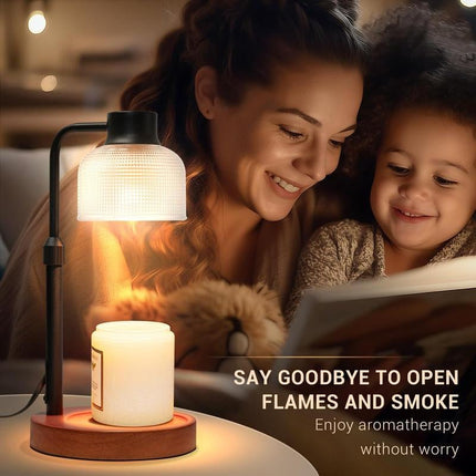 KLL Glass Candle Warmer Lamp with Timer - Table Lamp, Unique Glass Design, Height Adjustable, Home Decor, Cozy Ambiance, Gift for Her, Mom, Dad, Birthday, Father'S Day, Mother'S Day, Christmas, Tiktokshop Summer Collection - Deribla Store
