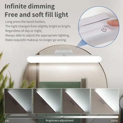 LED Mirror Front Makeup Light Rechargeable Magnetic Eye Protection Reading Lamp Touch Wall Light for Dormitory Wardrobe Lighting - Deribla Store