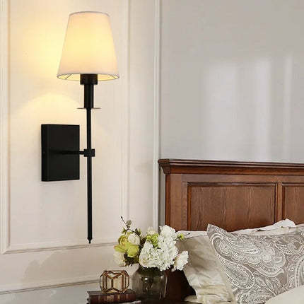 Modern American Led Wall Lamp for Decor Bathroom Mirror Light Bedroom Corridor Stairs Cloth Lampshade Wall Sconce Room Decor - Deribla Store