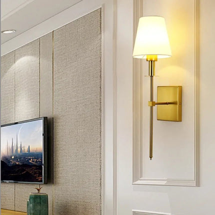 Modern American Led Wall Lamp for Decor Bathroom Mirror Light Bedroom Corridor Stairs Cloth Lampshade Wall Sconce Room Decor - Deribla Store