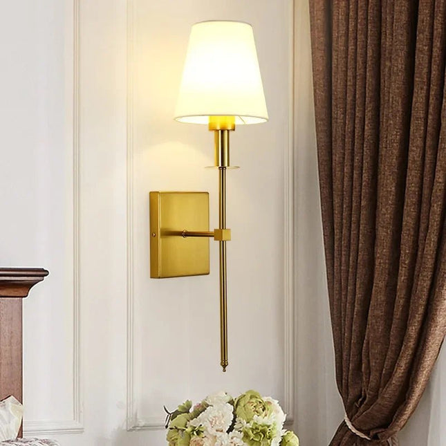 Modern American Led Wall Lamp for Decor Bathroom Mirror Light Bedroom Corridor Stairs Cloth Lampshade Wall Sconce Room Decor - Deribla Store
