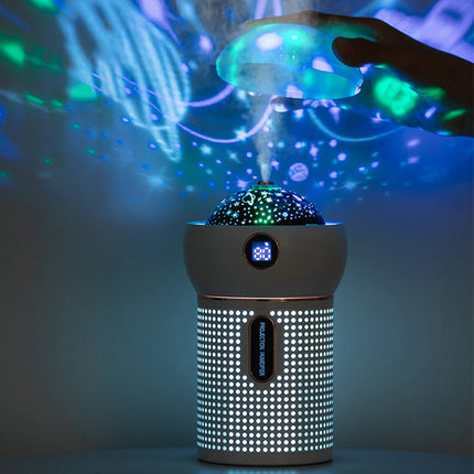 New Projection Night Light Air Humidifier Aroma Diffuser USB Rechargeable Essential Oil Diffusers Moisturizing Spray Steam Maker - Deribla Store
