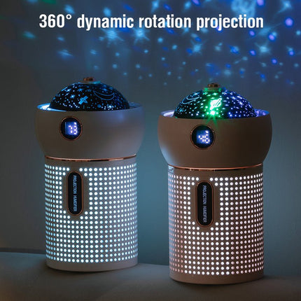 New Projection Night Light Air Humidifier Aroma Diffuser USB Rechargeable Essential Oil Diffusers Moisturizing Spray Steam Maker - Deribla Store