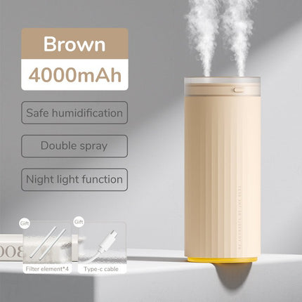 Small Humidifiers 500ml Desk Humidifier Night Light Function Quiet Operation Electric Aroma Diffuser Air Car Humidifier - Deribla Store