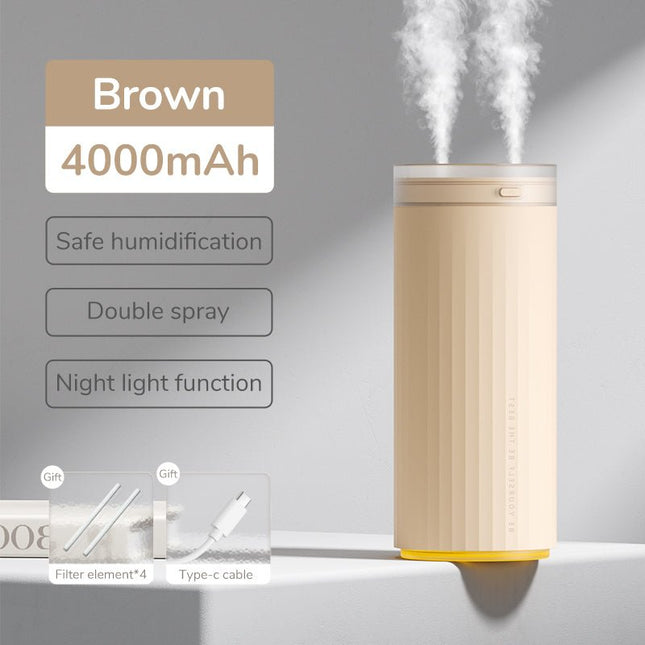 Small Humidifiers 500ml Desk Humidifier Night Light Function Quiet Operation Electric Aroma Diffuser Air Car Humidifier - Deribla Store