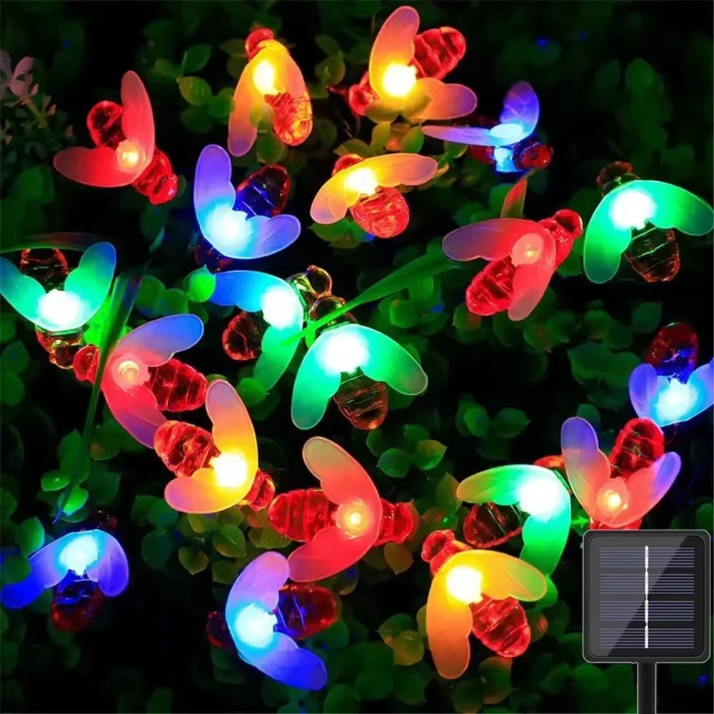 Solar Bee String Lights Outdoor Garden Patio Decoration for Christmas Wedding Yard Solar Fairy Lights Garden Decorations - Deribla Store