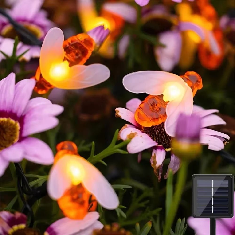 Solar Bee String Lights Outdoor Garden Patio Decoration for Christmas Wedding Yard Solar Fairy Lights Garden Decorations - Deribla Store