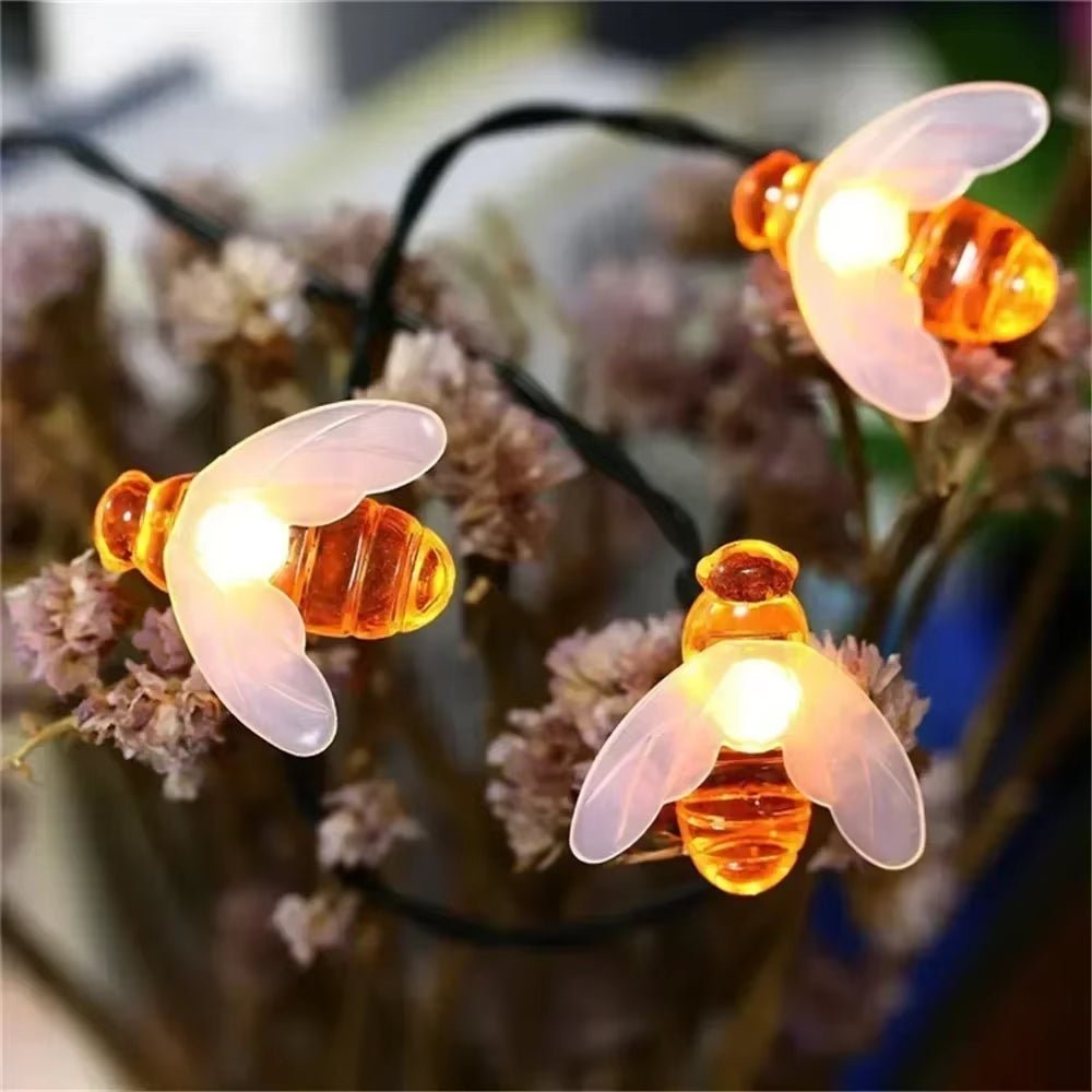 Solar Bee String Lights Outdoor Garden Patio Decoration for Christmas Wedding Yard Solar Fairy Lights Garden Decorations - Deribla Store