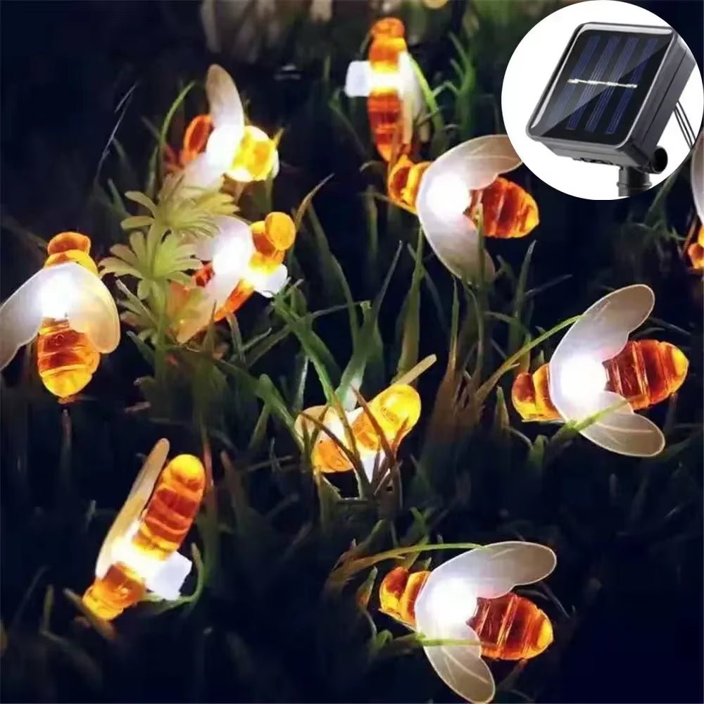 Solar Bee String Lights Outdoor Garden Patio Decoration for Christmas Wedding Yard Solar Fairy Lights Garden Decorations - Deribla Store