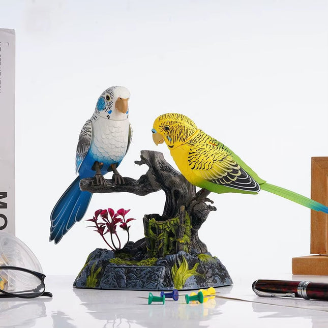 Talking Parrot Cute Electric Battery Operated Control Voice Simulation Parrots Sparrow Bird Repeats What You Say Ornament - Deribla Store