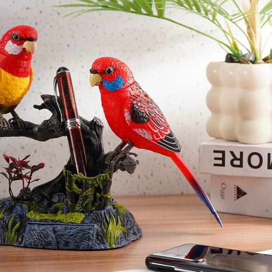 Talking Parrot Cute Electric Battery Operated Control Voice Simulation Parrots Sparrow Bird Repeats What You Say Ornament - Deribla Store