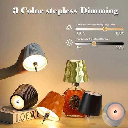Wireless Wine Bottle Lamp Type - C Charging Touch Control Wine Bottle Light Dimming LED Table Lamp Cafe Bar Atmosphere Night Light - Deribla Store