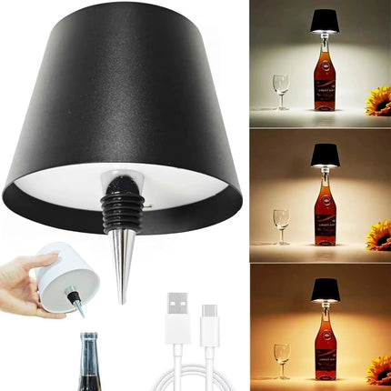 Wireless Wine Bottle Lamp Type - C Charging Touch Control Wine Bottle Light Dimming LED Table Lamp Cafe Bar Atmosphere Night Light - Deribla Store
