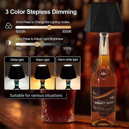 Wireless Wine Bottle Lamp Type - C Charging Touch Control Wine Bottle Light Dimming LED Table Lamp Cafe Bar Atmosphere Night Light - Deribla Store