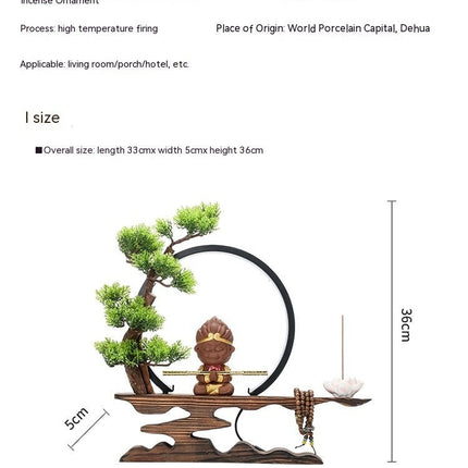 Zen Backflow Incense Burner The Monkey King Quest For The Sutra Decoration Living Room Entrance Office Decorations Home Incense Burner - Deribla Store