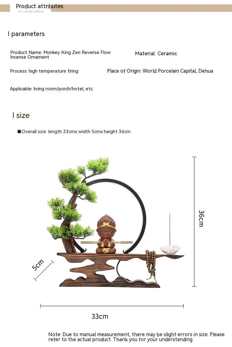 Zen Backflow Incense Burner The Monkey King Quest For The Sutra Decoration Living Room Entrance Office Decorations Home Incense Burner - Deribla Store