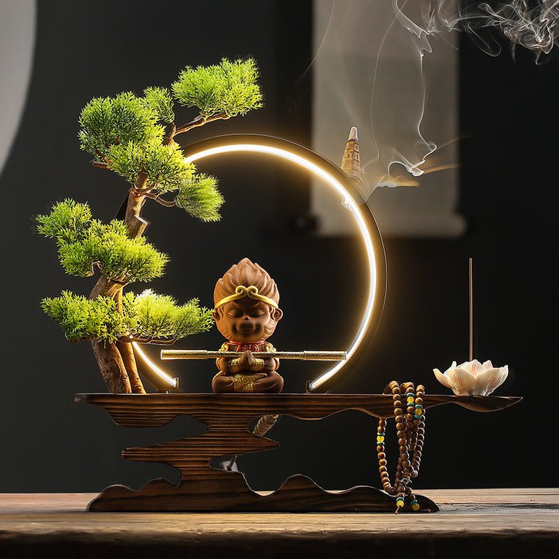 Zen Backflow Incense Burner The Monkey King Quest For The Sutra Decoration Living Room Entrance Office Decorations Home Incense Burner - Deribla Store