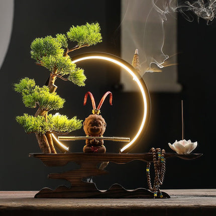 Zen Backflow Incense Burner The Monkey King Quest For The Sutra Decoration Living Room Entrance Office Decorations Home Incense Burner - Deribla Store