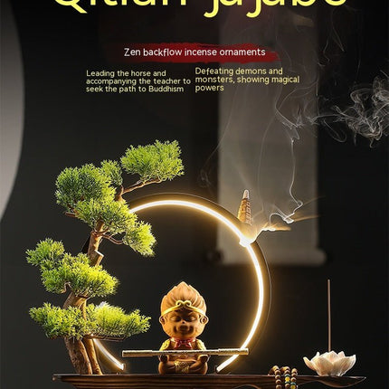 Zen Backflow Incense Burner The Monkey King Quest For The Sutra Decoration Living Room Entrance Office Decorations Home Incense Burner - Deribla Store